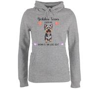 Pullover Damen Hoodie Frauen - Hunde - Yorkshire Terrier - Geschenk Hundebesitzern - M - Grau meliert - Damen+Pullover+mit+hundemotiv Hundebesitzer Yorkie Pulli hundemotiven. Hund terrierer