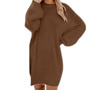 Pullover Damen Komfortabel Weich Strickkleid Damenpullover Winddicht Wärmend Pulloverkleid Pullover Langarm Oversize Sweatshirt Strickpullover Herbst Elegant Longpullover