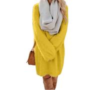 Pullover Damen Komfortabel Weich Strickkleid Damenpullover Winddicht Wärmend Pulloverkleid Pullover Langarm Oversize Sweatshirt Strickpullover Herbst Elegant Longpullover
