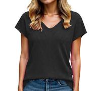 Pullover Damen Kurzarm V Ausschnitt Leicht Wolle Blended Strickpullover Fühling Sommer Pulli Trendige Strand-T-Shirts#01