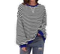 Pullover Damen Lang Buchstaben Druck Langarm Rundhals Pullover Bauchfrei Warm Pulli Oversized Casual Bequem Teenager Mädchen Hoodie Sportbekleidung Kapuzenpullover T-Shirt Weihnachten Damen Angebote