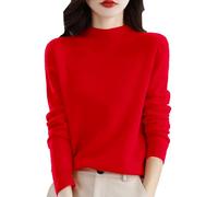 Pullover Damen Rollkragenpullover Basic Baumwoll Einfarbig Strickpullover Leicht Gestrickte Pulli Dünn Herbst Winter Sweater Warm Winterpullover Wollpullover Kaschmir Sweater Strickpulli