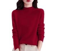 Pullover Damen Rollkragenpullover Basic Baumwoll Einfarbig Strickpullover Leicht Gestrickte Pulli Dünn Herbst Winter Sweater Warm Winterpullover Wollpullover Kaschmir Sweater Strickpulli