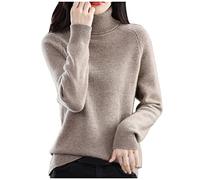 Pullover Damen Rollkragenpullover, Pullover Damen Elegant Gerippter Feinstrick Warm Strickpullover Elegant Sweatshirt Strickpulli Langarm Flauschiger Elegant Pullover Damen Lang Jumper Sweater