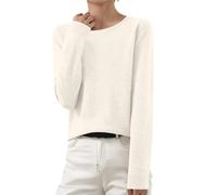 Pullover Damen Strickpullover Basic Baumwoll Einfarbig Strickpulli Leicht Gestrickte Pulli Dünn Herbst Winter Sweater Warm Winterpullover Wollpullover Rundhal/V-Ausschnitt Kaschmir Sweater