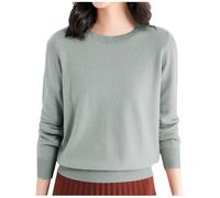 Pullover Damen Winter Elegant Basic Rundhals Strickpullover Casual Damenpullover Langarm Kuschelpullover Warmer Freizeit Pulli Blusen Langarmshirt Thermoshirts Feinstrickpullover Grau Pink 3xl 4xl Xxl