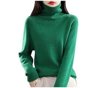 Pullover Damen Winter Elegant Langarm Tops Lose Grobstrick Casual Weich Jumper Sweater Rollkragenpullover Damen Oversize Für Winter Ribbed Strick Pullover Tops