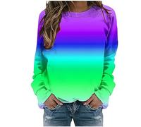 Pullover Frauen Herbst Langarmshirt Winter Basic Shirt Elegant Oberteile mit Blumen Motiv Bequem Pullover Langärmelige Pulli Tops mit Rundhals Dünner Sweatshirt Jumper Teenager Mädchen Bluse