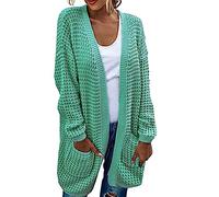 Pullover für Damen, Damen Grob Gestrickt Strickjacke mit Taschen Casual Lose Lange Ärmel Pullover Outwear Frauen Herbst Warme Strick Mantel