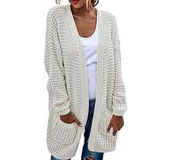 Pullover für Damen, Damen Grob Gestrickt Strickjacke mit Taschen Casual Lose Lange Ärmel Pullover Outwear Frauen Herbst Warme Strick Mantel