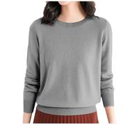 Pullover Für Damen Wollpullover Herbst Leichte Merino Wolle Elegante Einfarbiger Rundhals Dünner Langarm Winterpullover Warmer Lang Kaschmirpullover Cashmerepullover Baumwollpullover Violett 3xl 5xl