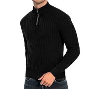 Pullover für Herren, Rollkragenpullover mit Reissverschluss Herren Strick Einfarbig Große Größen Casual Stehkragen Pullover Herren Winter Warmoutdoor Freizeit Einfach Quarter Zip Rollkragen Herren