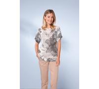 Strickpullover GOLDNER "Kurzgröße Pullover", Damen, Gr. 20, grau (grau, gemustert), Obermaterial: 60% Polyester PES. 40% Baumwolle CO., normal, Sonstiges, Pullover Strickpullover, Ohne (10611434-20) g