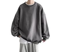 Pullover Herren Ohne Kapuze Weiß Langarm Basic Hoodie Herren Schwarz Sport Herren Sweatshirt Top Bluse Langarm Warm Top Bluse Hoodie Herren 3XL Reissverschluss Rundhals für Männer Teenager