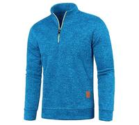 Pullover Herren, Rollkragenpullover Herren mit Reißverschluss Kragen Langarm Solid Große Größen Casual Männer Pullover Herbst Winter Warm Soft Einfach Bequem Quarter Zip Pullover mit Kragen Herren