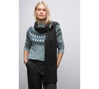 Strickpullover STREET ONE, Damen, Gr. 36, nile blau meliert, Web, 37% Baumwolle, 34% Polyacryl, 26% Polyester, 3% Elasthan, Strukturmuster, regular fit normal, hoch geschlossener Ausschnitt, Bündchen,