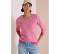CECIL - Pullover im Two-Tone-Look mit V-Neck mellow rose - Gr. - XS