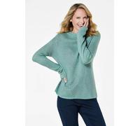 Rundhalspullover GOLDNER "Strickpullover im Reiskorn-Effekt", Damen, Gr. 46, grün (mint, gemustert), Obermaterial: 100% Polyacryl PAN., Rippe, Pullover Rundhalspullover, Jacquardmuster (48791125-46) m