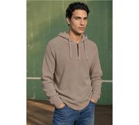 Kapuzenpullover STREET ONE MEN, Herren, Gr. M (40), antique beige, Web, 90% Baumwolle, 10% Polyamid, unifarben, normal normal, ohne Ausschnitt, Rippbündchen, Pullover Kapuzenpullover, mit Kapuze (9828
