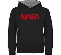 Pullover Kinder Hoodie Jungen Mädchen - Trend Kinderkleidung und Co - Nasa - Raumfahrt Astronaut Mondlandung Weltraum - 152 (12/13 Jahre) - Schwarz/Grau meliert - logo kind space x kapuzenpulli mit