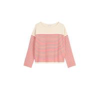 Pullover, longsleeve, boat neck, striped Beige XL