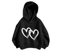 Pullover Mädchen Hoodie Niedlicher Katzen-Druck Lässig Locker Kapuzenpullover Frühling Herbst Langarm Pullover Sweatshirt mit Kapuzen Langarmshirt Oberteile für 3-12 Jahre (Z2-BK2, 11-12 Years)