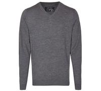 Pullover - Merinowolle - V-Ausschnitt - anthrazit Marvelis