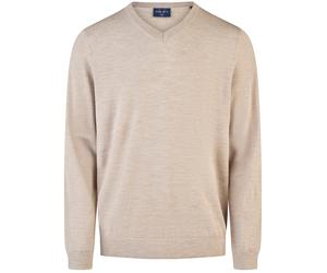 Pullover - Merinowolle - V-Ausschnitt - beige Marvelis