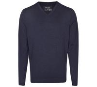 Pullover - Merinowolle - V-Ausschnitt - dunkelblau Marvelis