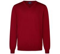 Pullover - Merinowolle - V-Ausschnitt - rot Marvelis