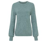 Strickpullover BONPRIX, Damen, Gr. 32/34 (XS), blau (mineralblau meliert), Strick, Obermaterial: 61% Polyacryl, 25% Polyester, 11% Polyamid, 3% Elasthan, unifarben, bequem hüftbedeckend, Rundhals, ext