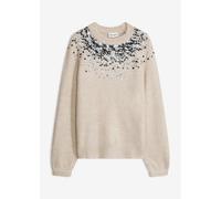 Strickpullover BONPRIX, Damen, Gr. 36/38 (S), beige (beige meliert), Obermaterial: 69% Polyacryl, 27% Polyester, 4% Elasthan, loose fit, Pullover Strickpullover, aus Polyacryl, Polyester und Elasthan,