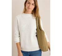 Strickpullover CECIL, Damen, Gr. XXL (46), vanilleweiß, Web, 48% Baumwolle, 31% Nylon, 21% Polyester, unifarben, comfort fit normal, Rundhals, Bündchen, Pullover Strickpullover, im soften Baumwoll-Mix