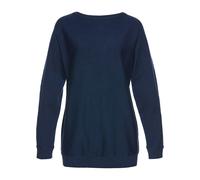 Strickpullover BONPRIX "Pullover mit Fledermausärmeln", Damen, Gr. 36/38 (S), blau (dunkelblau), Obermaterial: 70% Baumwolle, 30% Polyamid, figurumspielend, Pullover Strickpullover, aus Baumwolle und 