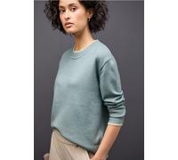 Strickpullover STREET ONE, Damen, Gr. 36, nile blau meliert, Stoff, 30% Polyester, 29% Polyacryl, 21% Viskose, 20% Nylon, unifarben, regular fit normal, Rundhals, Bündchen, Pullover Strickpullover, mi