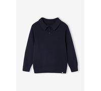 Pullover mit Polokragen Jungen, personalisierbar nachtblau Gr. 98/104 von Vertbaudet
