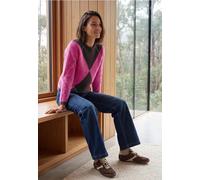 Rundhalspullover CECIL, Damen, Gr. XXL (46), pink (pink flash), Stoff, 73% Polyester, 27% Baumwolle, gemustert, comfort fit normal, Rundhals, Rippbündchen, Pullover Rundhalspullover, mit Rundhalsaussc