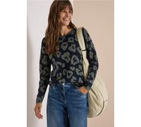 CECIL - Pullover mit Rundhals und Leo-Muster urban dark blue - Gr. - S