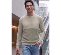 Strickpullover STREET ONE MEN, Herren, Gr. 3XL (48), beige (bright beige melange), Web, 100% Baumwolle, normal normal, Rundhals, abgesteppt, Pullover Strickpullover, aus reiner Baumwolle (31154561-XXX