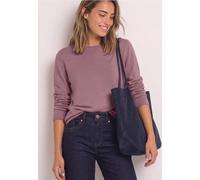 Rundhalspullover STREET ONE, Damen, Gr. 38, soft mauve meliert, Web, 60% Viskose, 40% Baumwolle, unifarben, comfort fit normal, Rundhals, Rollsaum, Pullover Rundhalspullover, mit Rundhalsausschnitt (9