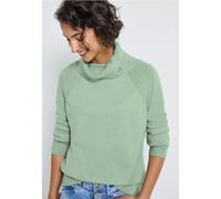 Rollkragenpullover STREET ONE, Damen, Gr. 46, serene grün meliert, Stoff, 30% Polyester, 29% Polyacryl, 21% Viskose, 20% Nylon, unifarben, normal normal, hoch geschlossener Ausschnitt, Strickbündchen,