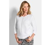 Pullover mit Strick-Details weiß 44