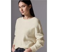 Strickpullover STREET ONE STUDIO, Damen, Gr. 44, beige (soft beige), Feinstrick, 37% Baumwolle, 34% Polyacryl, 26% Polyester, 3% Elasthan, unifarben, normal normal, Rundhals, Bündchen, Pullover, aus B