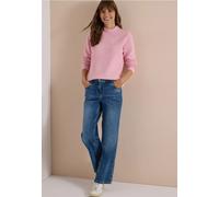 Stehkragenpullover CECIL, Damen, Gr. L (42), rosa (mellow rose melange), Web, 37% Baumwolle, 34% Polyacryl, 26% Polyester, 3% Elasthan, unifarben, comfort fit normal, hoch geschlossener Ausschnitt, ab