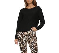 Strickpullover mit Fledermausarm und Strukturmuster 34 schwarz 2156040.9999.34