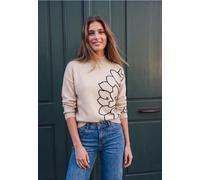 Stehkragenpullover STREET ONE STUDIO, Damen, Gr. 44, beige (creamed sand meliert), Stoff, 30% Polyester, 29% Polyacryl, 21% Viskose, 20% Polyamid, unifarben, normal normal, hoch geschlossener Ausschni