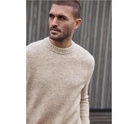 Rundhalspullover STREET ONE MEN, Herren, Gr. 3XL (48), beige (frost beige), Stoff, 44% Polyacryl, 23% Wolle, 29% Polyester, 4% Elasthan, unifarben, normal normal, Rundhals, Rippbündchen, Pullover Rund