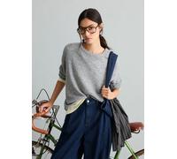 Strickpullover MARC O'POLO DENIM "aus Bou arn", Damen, Gr. XXL, grau (stone melange), Obermaterial: 78% Schurwolle, 22% Polyamid, unifarben, Rundhals, Pullover Strickpullover (57433502-XXL) stone
