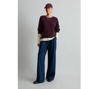 Strickpullover MARC O'POLO DENIM "aus Bou arn", Damen, Gr. XXS, mahagony jam, Obermaterial: 78% Schurwolle, 22% Polyamid, unifarben, Rundhals, Pullover Strickpullover (97119109-XXS) mahagony jam