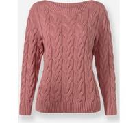 Strickpullover INSPIRATIONEN "Pullover", Damen, Gr. 46, rot (rosenholz), 50% Baumwolle, 50% Polyacryl, unifarben, Pullover Strickpullover (52615419-46) rosenholz
